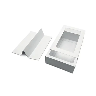 Boîte macarons blanche carton avec fenêtre 21 x 12,5 x 5 cm – 16 macarons - Coffret macarons - Lot de 25 - Boîtes macarons-2