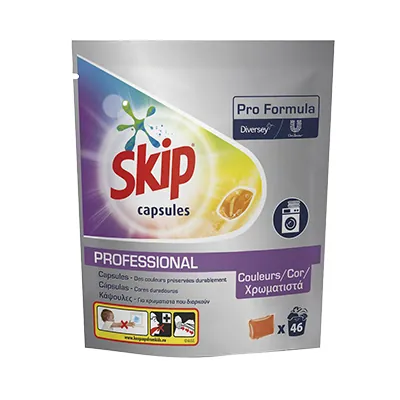 Capsules lave-linge Skip Professional Couleurs – 46 capsules - Lessives professionnelles, Assouplissants linge