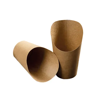Pot wrap carton 350 ml 11,8 x 9 cm - Etui wrap - Gobelet snack - Brun - Lot de 50 - Boites snacking