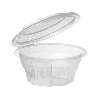 Bol salade avec couvercle 750 ml plastique transparent ø 17 x 8,5 cm - Bol plastique avec couvercle - Lot de 75 - Pots à sauce, Verrines jetables