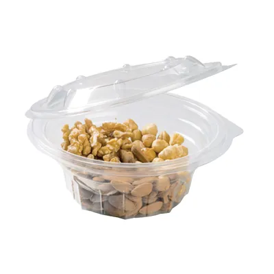 Bol salade avec couvercle 750 ml plastique transparent ø 17 x 8,5 cm - Bol plastique avec couvercle - Lot de 75 - Pots à sauce, Verrines jetables-2