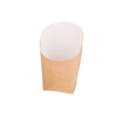Pot wrap carton 6 x 5 x 12 cm - Etui wrap - Gobelet snack - Brun - Lot de 50 - Emballage snacking