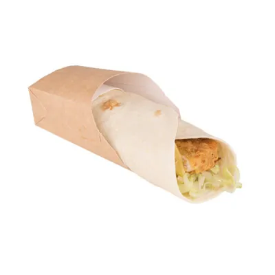 Pot wrap carton 6 x 5 x 12 cm - Etui wrap - Gobelet snack - Brun - Lot de 50 - Emballage snacking-2