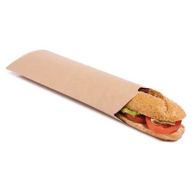 Etui sandwich carton kraft double ouverture 30,5 x 11,8 x 4 cm - Etui wrap carton - Lot de 50 - Emballage sandwich