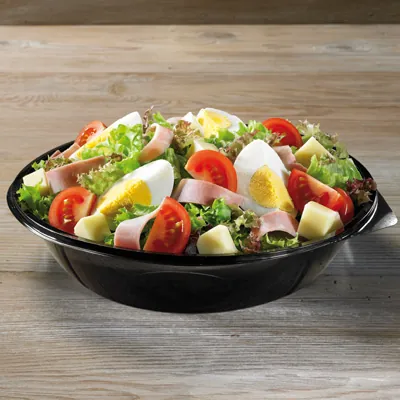 Bol salade 800 ml plastique Noir ø 21,5 x 4,5 cm - Bol plastique - Lot de 150 - Boîtes salade, Bols salade-2