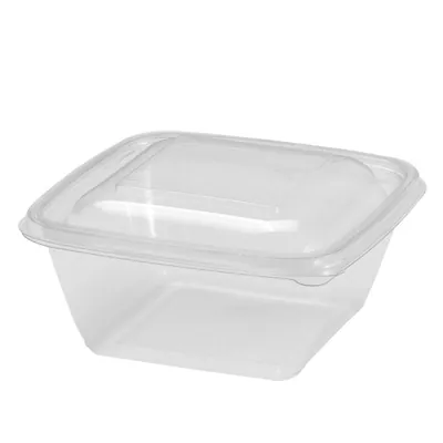 Barquette sans couvercle 375 ml 12,5 x 12,5 x 5,2 cm - Barquette plastique - Lot de 50 - Saladiers-3