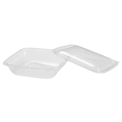 Bol salade 750 ml plastique transparent 19 x 19 x 4,5 cm - Bol plastique - Lot de 50 - Saladiers-2