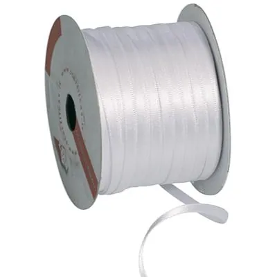Ruban satin blanc double face 6 mm x 91 m - Ruban emballage cadeau - Rubans tissu, Cordons