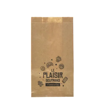 Sac croissant papier kraft brun 14 x 7 x 27 cm Le plaisir gourmand - Sachet viennoiserie - Lot de 1000 - Sacs croissants, Sachets viennoiseries