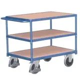 Chariot plateau 3 surfaces force lourde 500 kg 139 x 80 x 90,5 cm - Servante d'atelier 3 plateaux - Chariot de manutention - Chariots de manutention