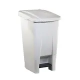 Poubelle à pédale 60 L plastique HACCP - Blanc avec couvercle blanc - Poubelles professionnelles