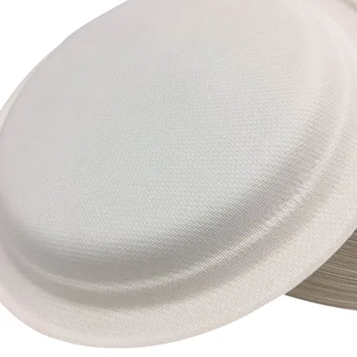 Assiette jetable ronde en fibre végétale biodégradable ø 17,2 cm - Blanc - Lot de 50 - Vaisselle biodégradable et compostable-2
