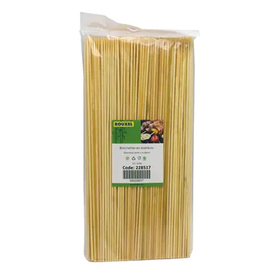 Pique à brochette bambou 30 cm - Lot de 250 - Touillettes bois, Piques à brochettes et Pailles carton
