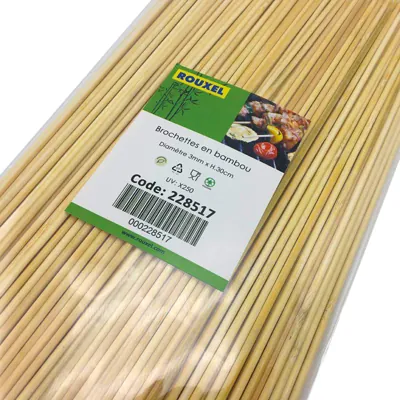 Pique à brochette bambou 30 cm - Lot de 250 - Touillettes bois, Piques à brochettes et Pailles carton-3