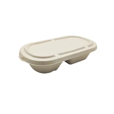 Couvercle pour boîte repas 24 x 13,5 x 1,1 cm fibre végétale - Lot de 50 - Boîtes repas jetables, Plateaux compartimentés-3