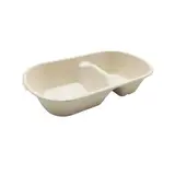 Boîte repas 2 compartiments 1000 ml fibre végétale - Lunch box 2 compartiments - Lot de 50 - Déstockage