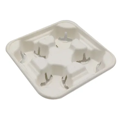 Porte-gobelets fibre végétale 4 gobelets – Plateau porte gobelets - Lot de 50 - Gobelets carton, Gobelets café
