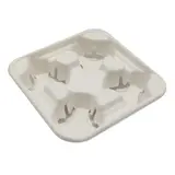 Porte-gobelets fibre végétale 4 gobelets – Plateau porte gobelets - Lot de 50 - Emballage snacking