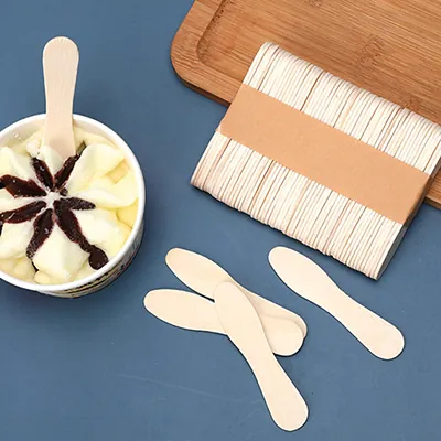 Bâtonnet de glace en bois 0,2 x 9,4 cm - Bâtonnet bois pour loisir créatif - Lot de 500 - Vaisselle biodégradable et compostable-2