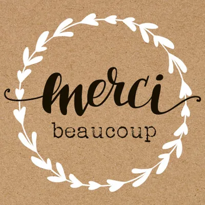 Étiquettes cadeaux adhésives Merci beaucoup 35 x 35 mm Kraft - Boîte de 500 - Étiquettes cadeaux adhésives