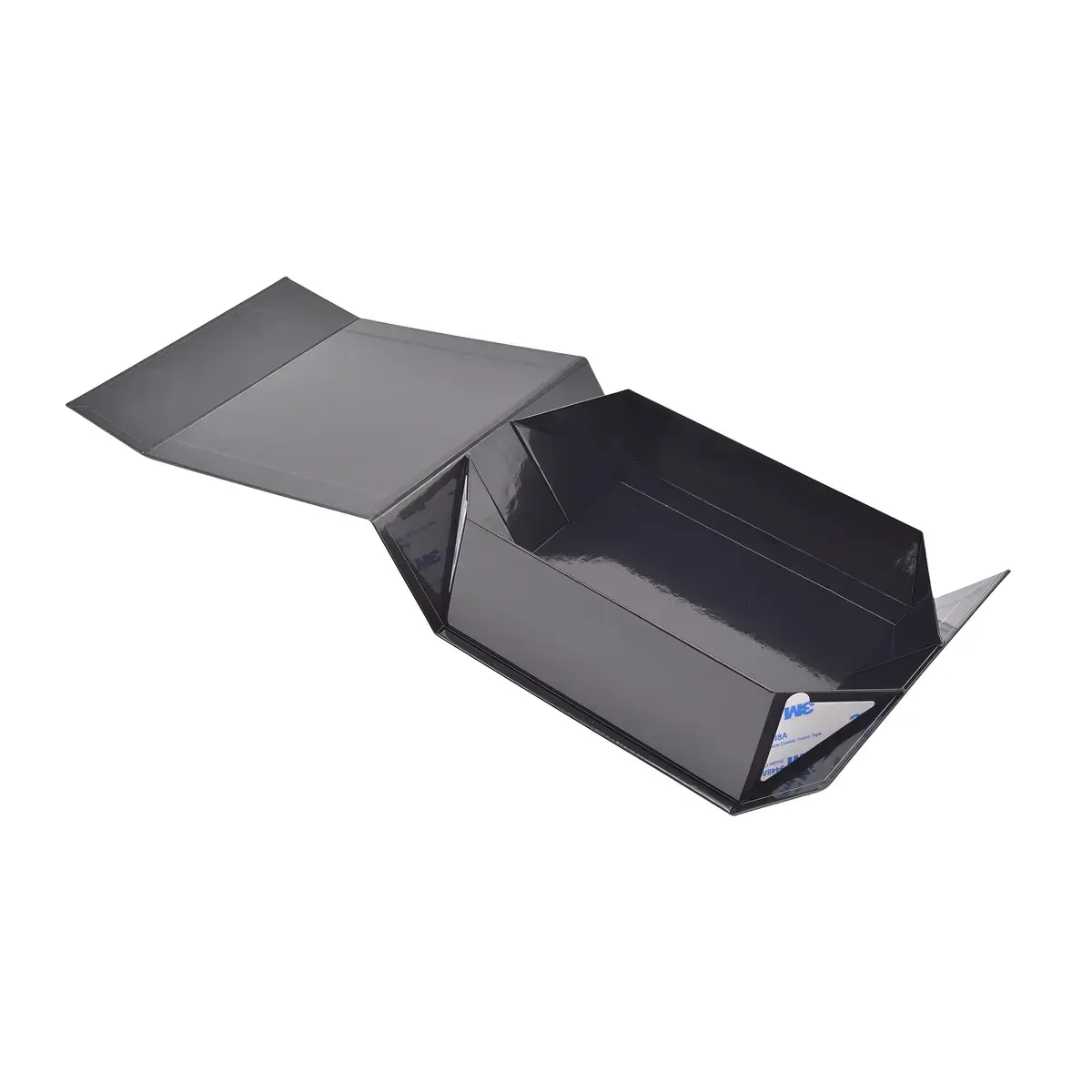 Boîtes cadeaux aimantées - noir brillant - 16 x 16 x 6 cm – Paquet de 5 - Boites aimantées-2