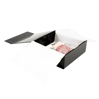 Boîtes cadeaux aimantées - noir brillant - 16 x 16 x 6 cm – Paquet de 5 - Boites aimantées-8