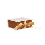 Boîtes kraft Art déco avec couvercle à rabat - blanc / cuivre - 12 x 12 x H 5 cm - Paquet de 6 - Boîtes cadeaux Noël