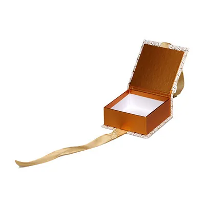 Boîtes kraft Art déco avec couvercle à rabat - blanc / cuivre - 12 x 12 x H 5 cm - Paquet de 6 - Boites cadeaux carton pliables-2