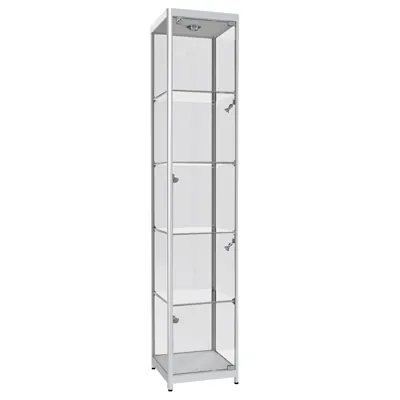 Vitrine colonne aluminium verre sécurisé avec éclairage 4 tablettes 40 x 40 x 198 cm – Vitrine d’exposition - Vitrines Verre & Aluminium