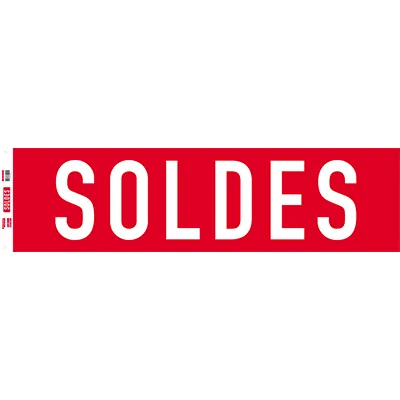 Affiche Soldes horizontale rouge / blanc 154 x 40 cm - Affiche Soldes magasin - Affiches Soldes, Panneaux soldes