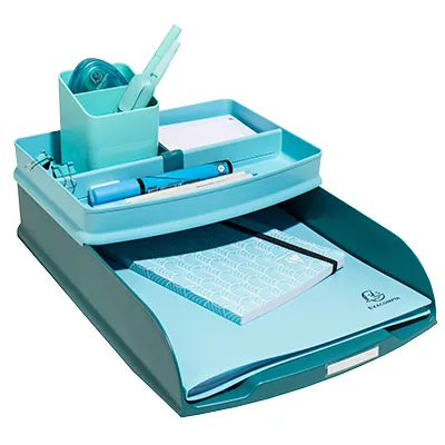 Corbeille à courrier Combo Styli Skandi bleu pacifique - Format A4+ - 500 feuilles - Corbeilles à courrier et revues-6