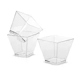 Verrine carrée plastique 58 ml 5 x 5 x 4,5 cm - Verrine pyrmaide - Verrine transparente - Lot de 50 - Verrines