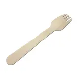 Fourchette en bois 16 cm - Couvert en bois - Paquet de 100 - Couverts jetables, Couverts bois