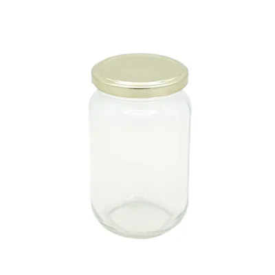 Bocal en verre 370ml avec couvercle or ø63mm – Paquet de 12 - Bouteilles et pots cylindriques