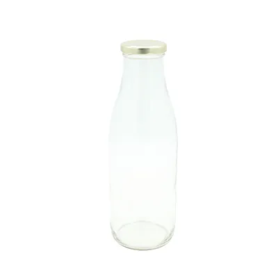 Bouteille en verre 750ml avec couvercle or ø48/79mm – Paquet de 6 - Bouteilles et pots cylindriques