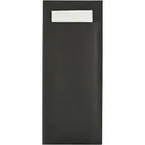 Pochette à couverts noire + serviette blanche 20 x 8,5 cm – Lot de 500 - Serviettes jetables, Serviettes cocktails