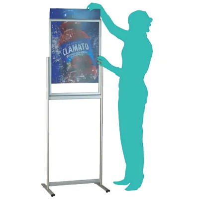 Vitrine d'affichage 2 faces sur pieds - Vitrines d'affichage-6