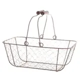 Panier métal rectangulaire marron avec 2 anses 30 x 21 x 12 cm - Sacs, Corbeilles et Paniers à garnir Pâques