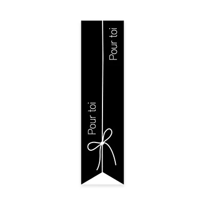 Étiquettes cadeaux adhésives ferme sac Pour Toi noir/blanc 35 x 135 mm – Paquet de 200 - Étiquettes cadeaux ferme sac