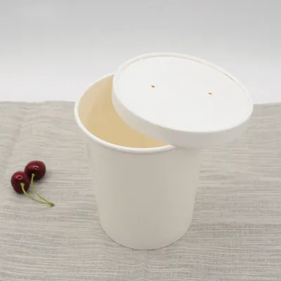 Couvercle carton pour pot à soupe ø 98 x H 17 mm - Couvercle pour pot carton - Blanc - Lot de 25 - Bols et pots en carton et kraft-2