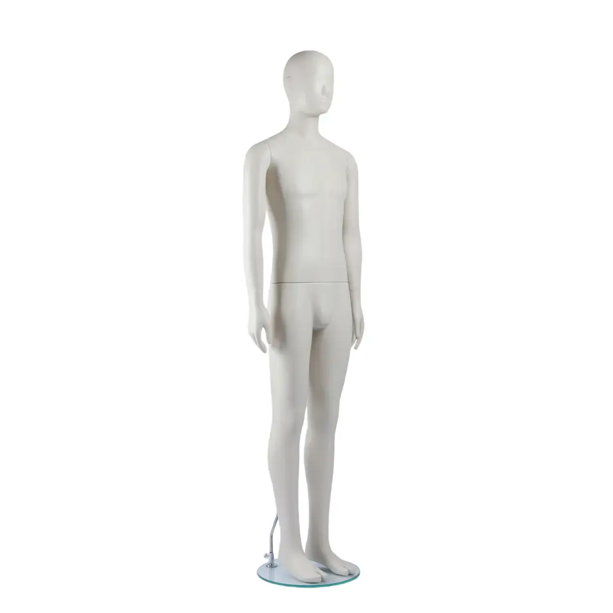 Mannequin homme plastique blanc H 190 cm base verre trempé - Mannequin vitrine - Mannequins hommes-2