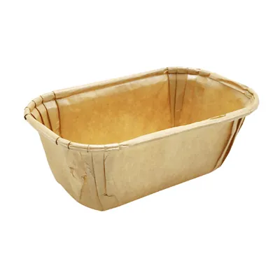 Moule de cuisson en bois 110 x 70 x 40 mm - Moule en bois - Naturel - Lot de 50 - Moules jetables, Caissettes papier
