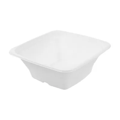 Bol salade 950 ml fibre végétale 17,5 x 17,5 x 7 cm - Bol salade biodégradable - Lot de 50 - Vaisselle biodégradable et compostable