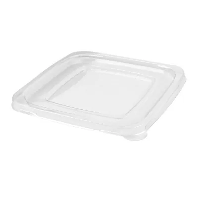 Couvercle plat plastique pour bol salade carré 17,7 x 17,7 x 1 cm - Lot de 50 - Saladiers