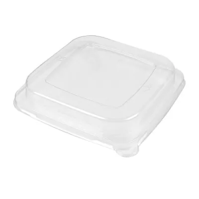 Couvercle dôme plastique pour bol salade carré 17,7 x 17,7 x 3 cm - Lot de 50 - Saladiers
