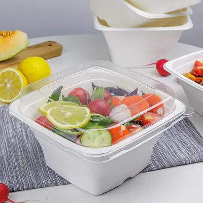 Couvercle dôme plastique pour bol salade carré 17,7 x 17,7 x 3 cm - Lot de 50 - Saladiers-2