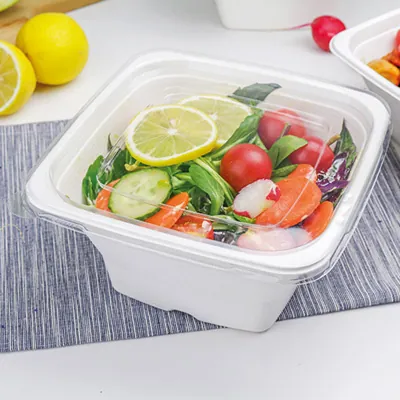 Couvercle plat plastique pour bol salade carré 17,7 x 17,7 x 1 cm - Lot de 50 - Boîtes salade, Bols salade-2