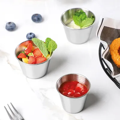 Pot à sauce inox 60 ml - Ramequin inox - Lot de 5 - Verrines-2