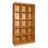 Étagère 15 cubes bois massif 110 x 39 x 200 cm - Module 15 cases merchandising magasin - Ligne Authentique