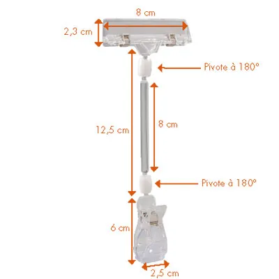 Supports PLV articulés avec pince - Porte-affiches à clipser - à pincer-2